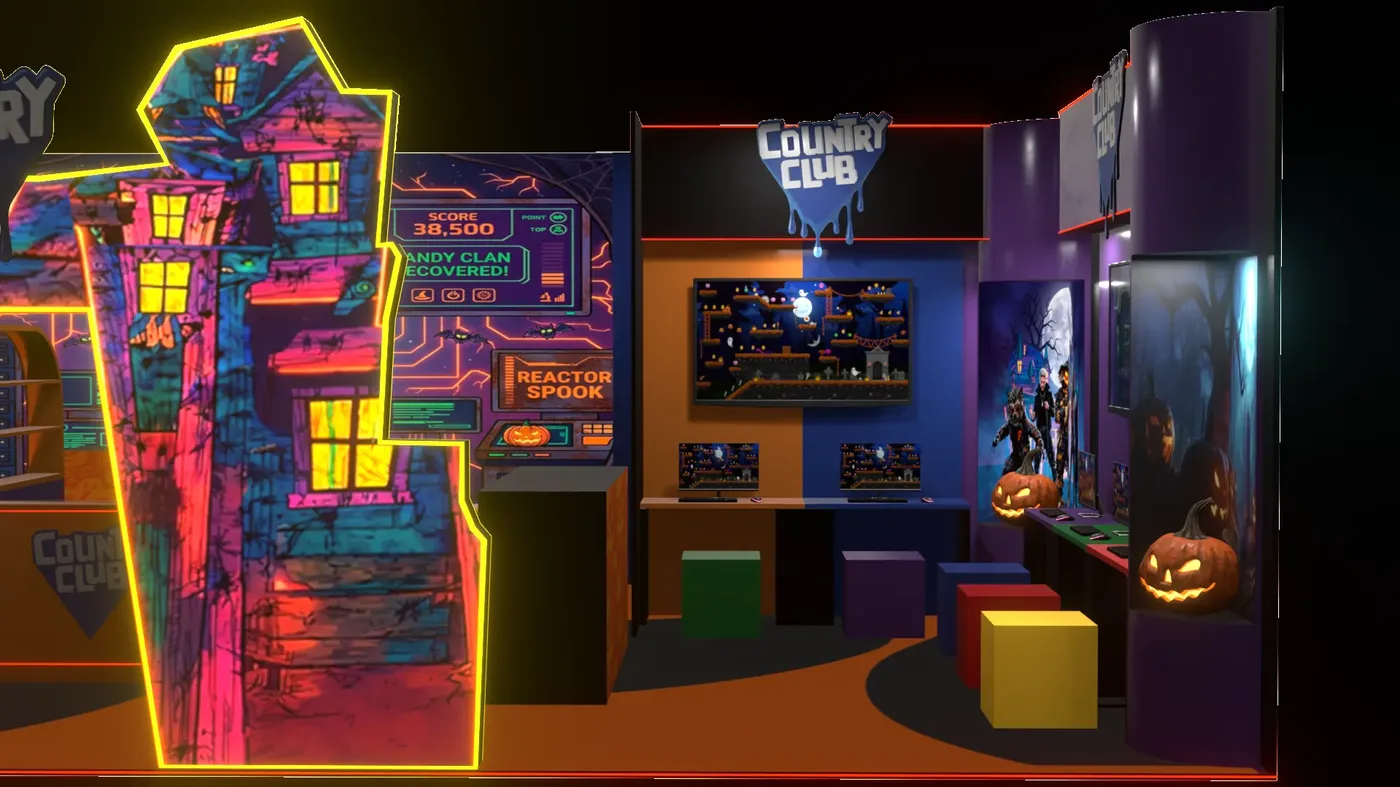 Stand Country Club en Comic Con RD, fachada del club
